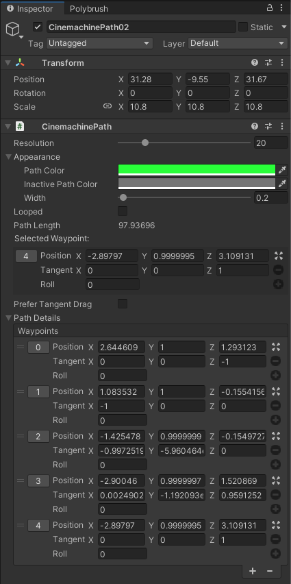 Cinemachine Dolly Cart を作る