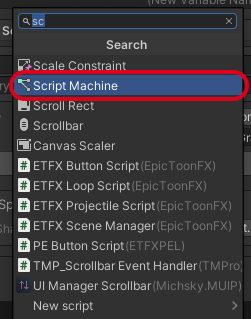 add Script Machine component 